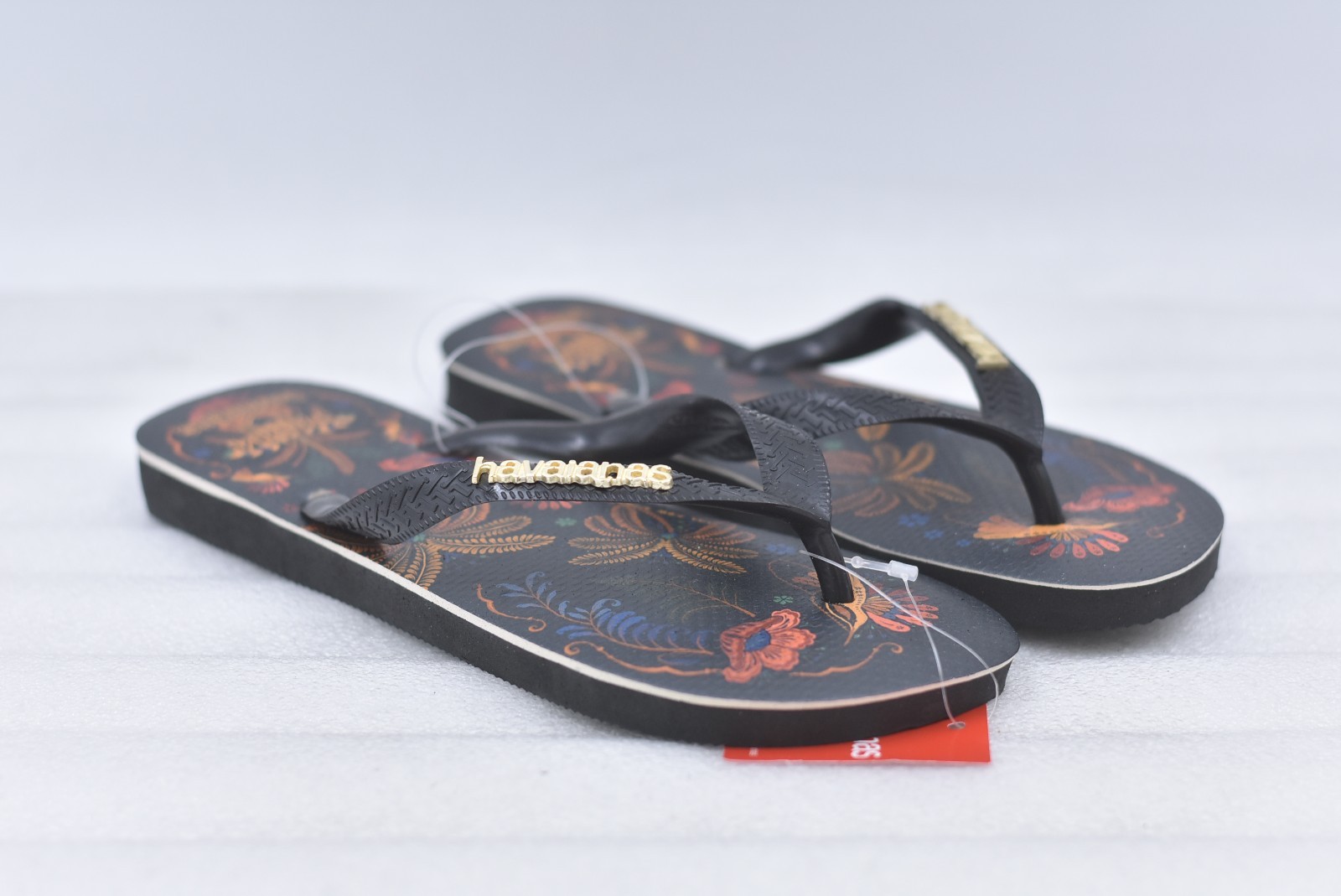 Womens Havaianas Classic Nature Flip-Flop Sandals Black Size 11/12 (EU 43/44)
