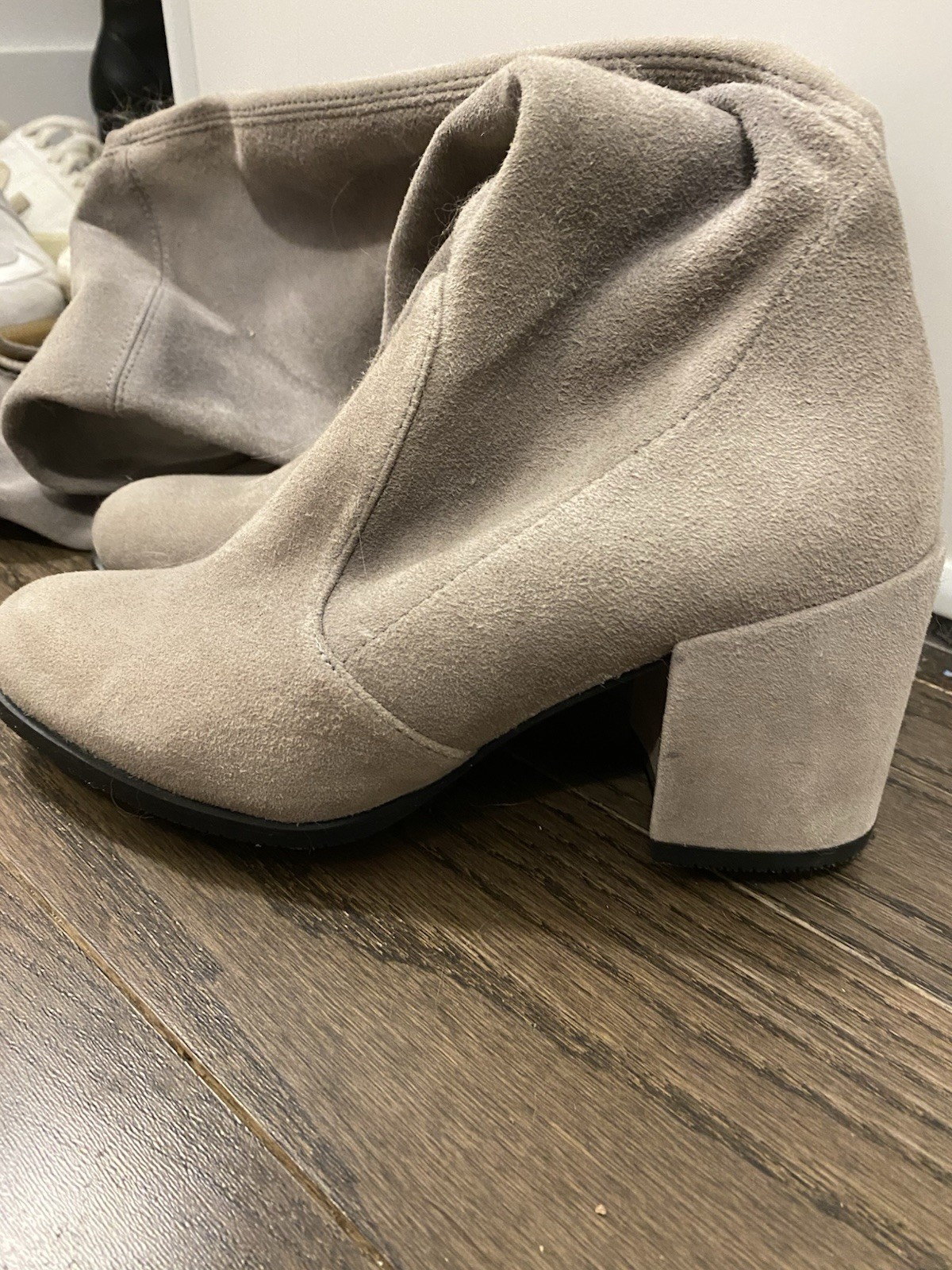 Stuart Weitzman Tieland Flannel Suede Over-The-Knee Boots, Size 5