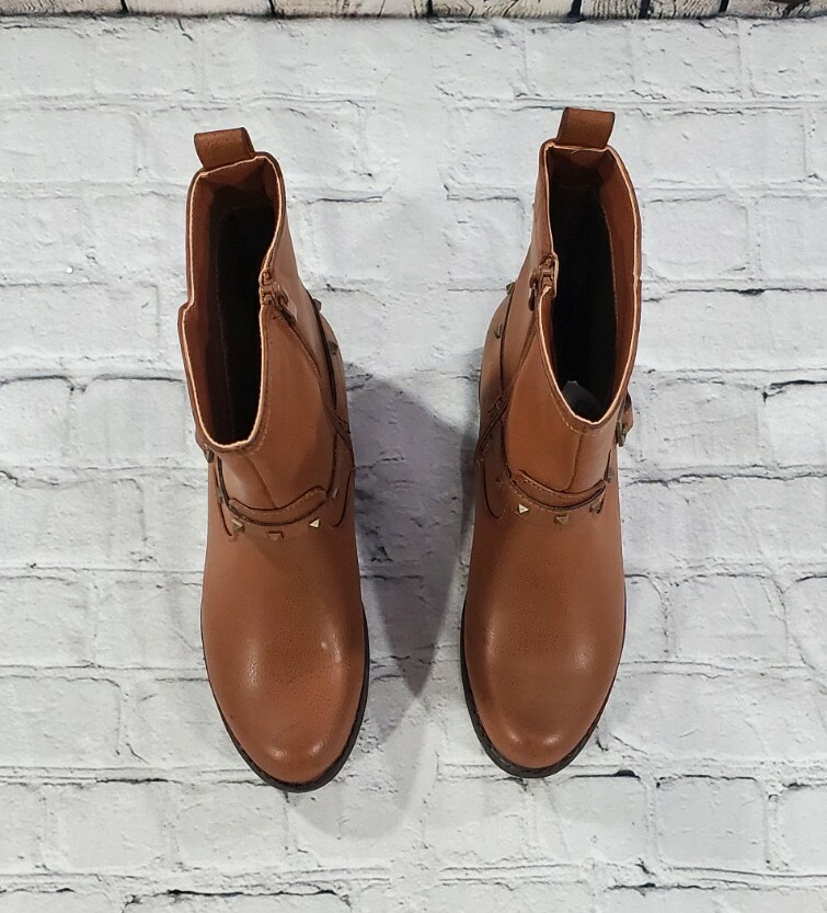 Forever Ankle Boots Laces Up Zip Casual Party Formal Boots Brown WOMENS SZ 6