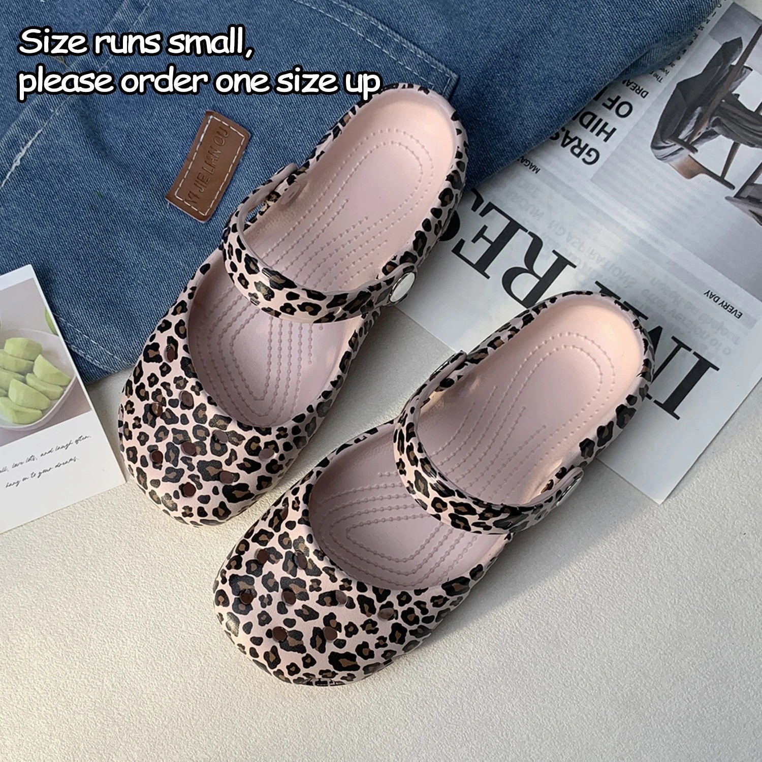 Womens Classic Leopard Print Ballet Flat Clog-Choose Color