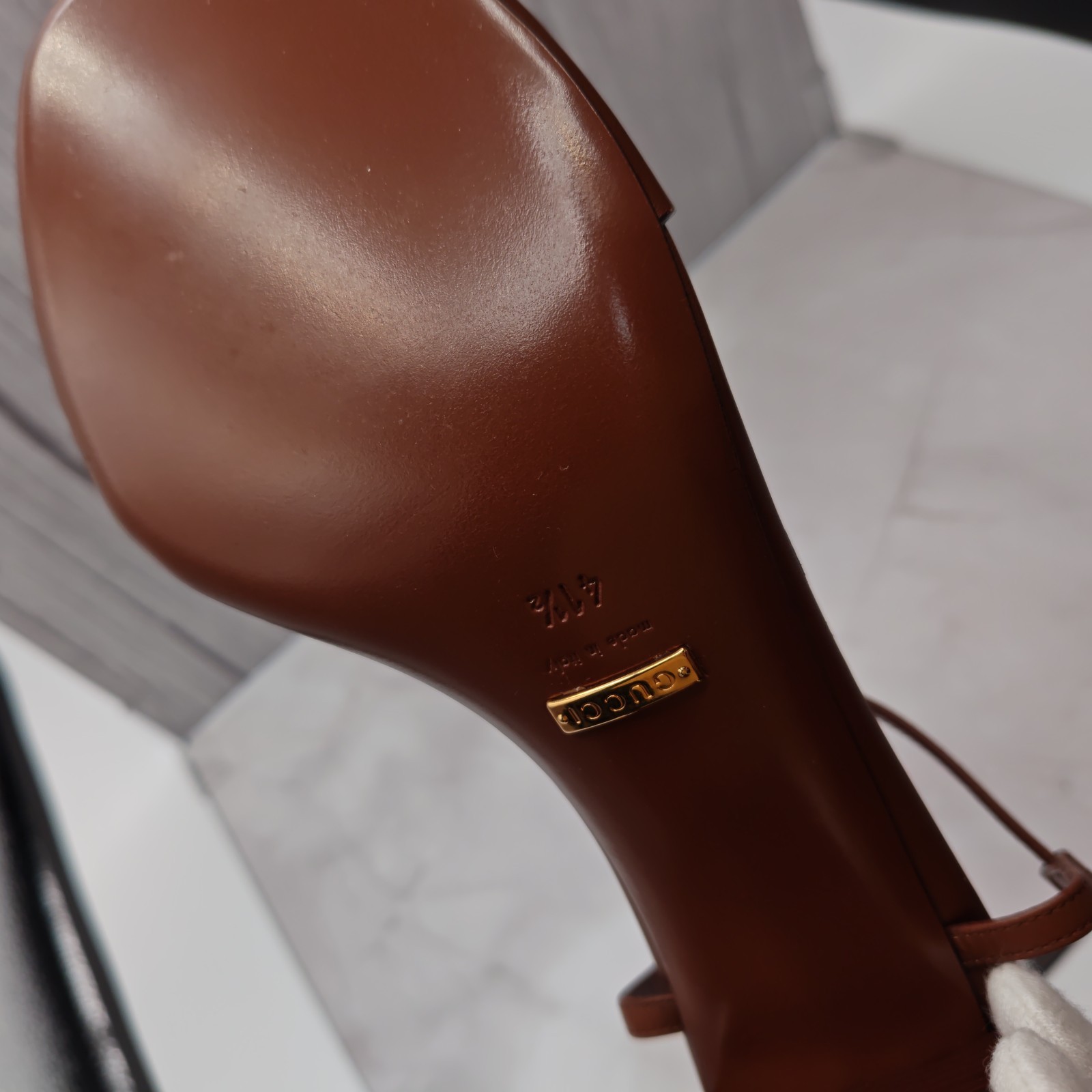 GUCCI Lady Horsebit Leather Block Heel Sandals Brown GG Canvas Ankle Strap…