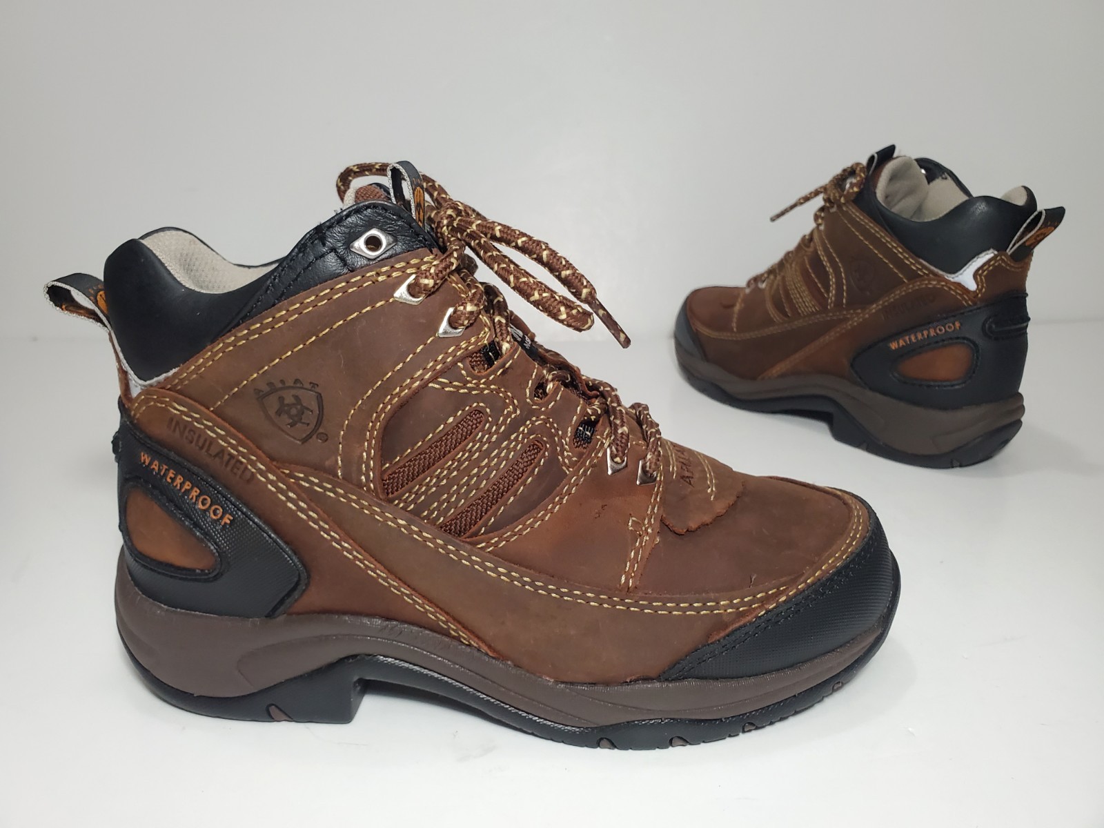 Ariat Terrain Waterproof Boots Womens 6.5 Copper Leather Hiking Endurance Riding