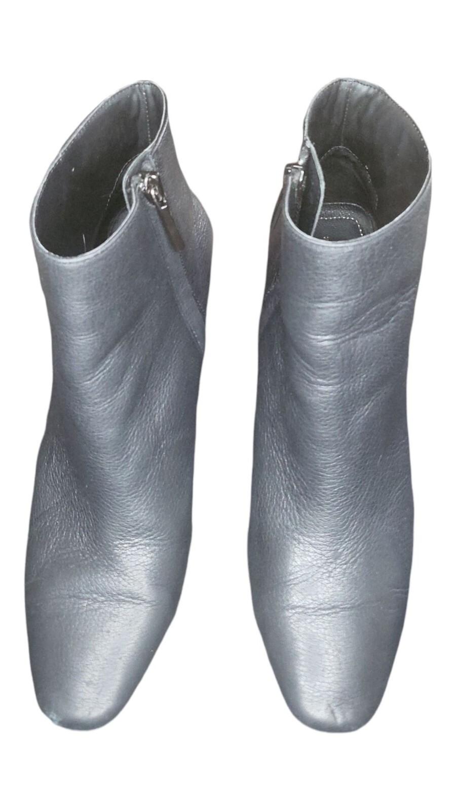 Zara Ankle Boots Women Sz 9 Wide Heeled Black Leather Designer Winter Workwear