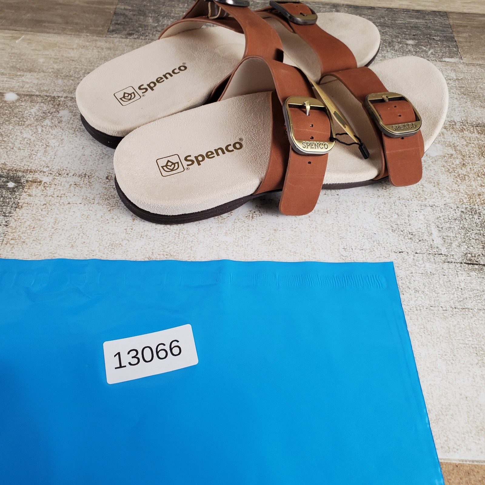 Spenco Vista Womens Slide Sandals Sz 9 D Saddle Leather Slip On Adjustable Strap