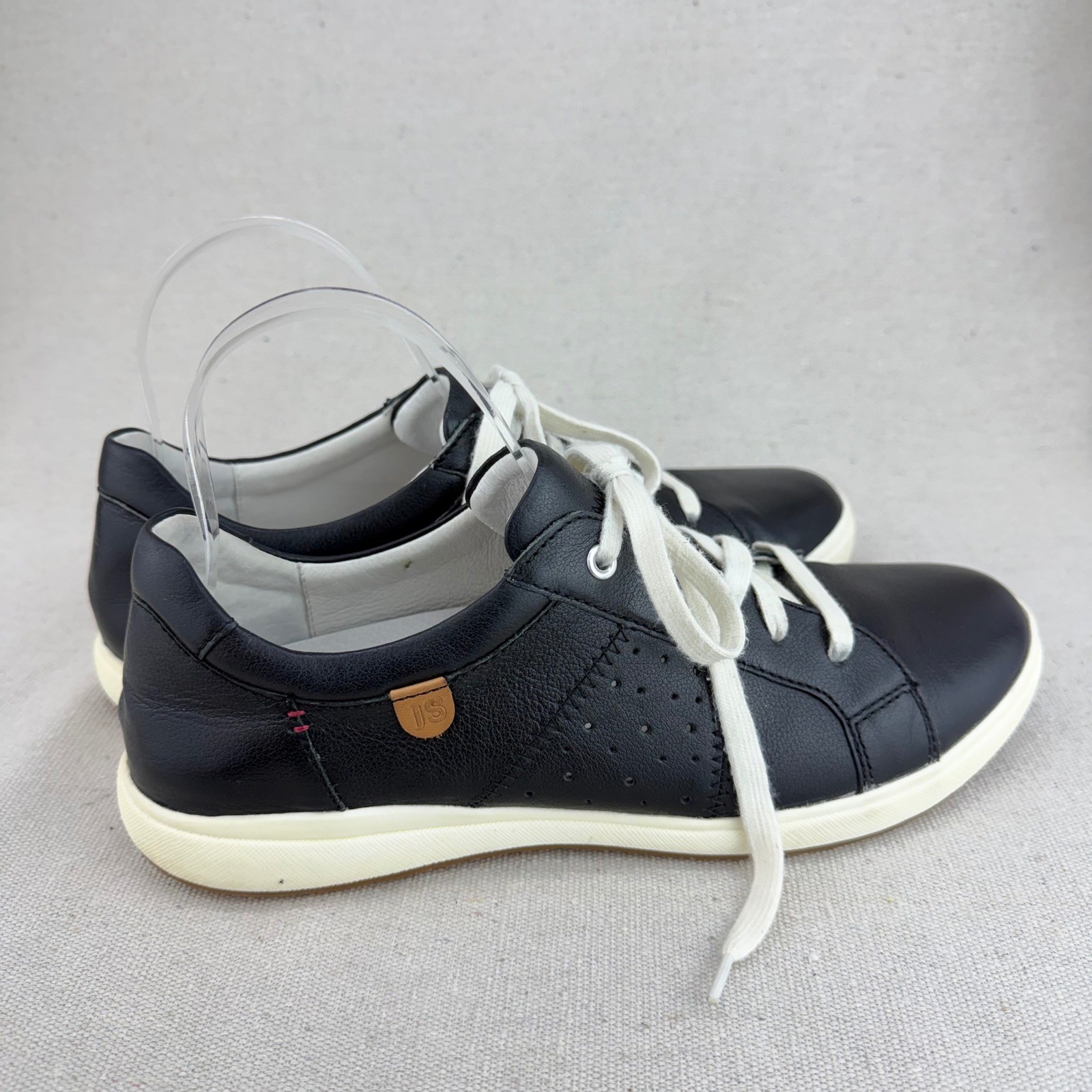 Josef Seibel Caren 01 Black Leather Low Top Sneakers Womens 39 Comfort Shoes