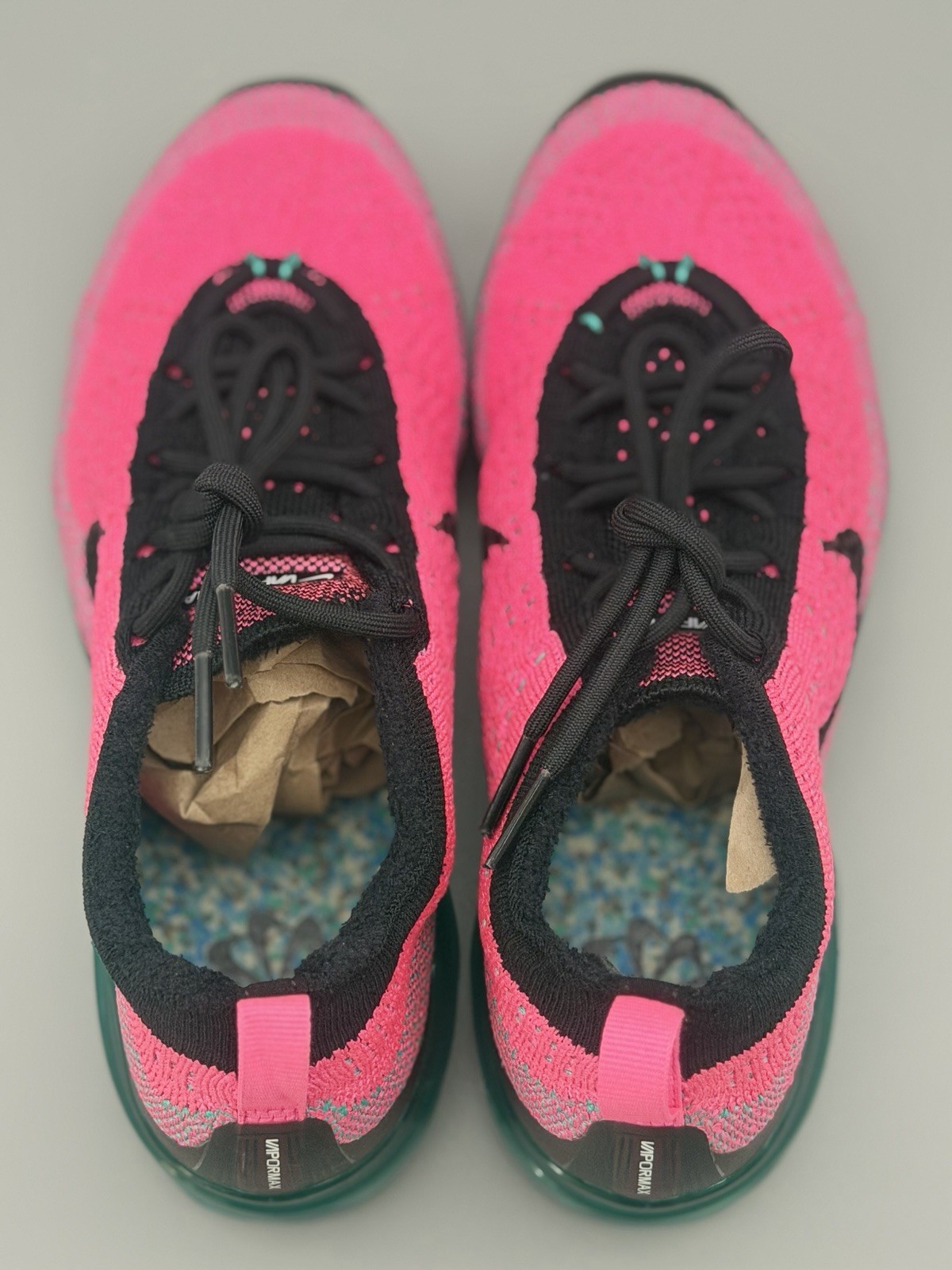 NIKE AIR VAPORMAX 2023 FK FLYKNIT NN CLEAR JADE-BLACK-PINK SZ 6.5 [FN7182-335]