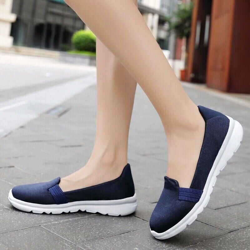 Womens Fashion Loafers Shoes Comfortable Sock Slip-on Ballerina Wedge Shoes Size