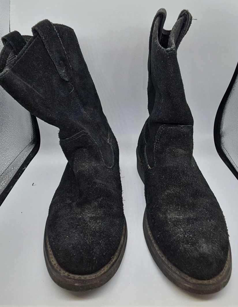 Brahma Black Leather Engineer Boots Womens 8.5 Workwear Grunge Distressed
