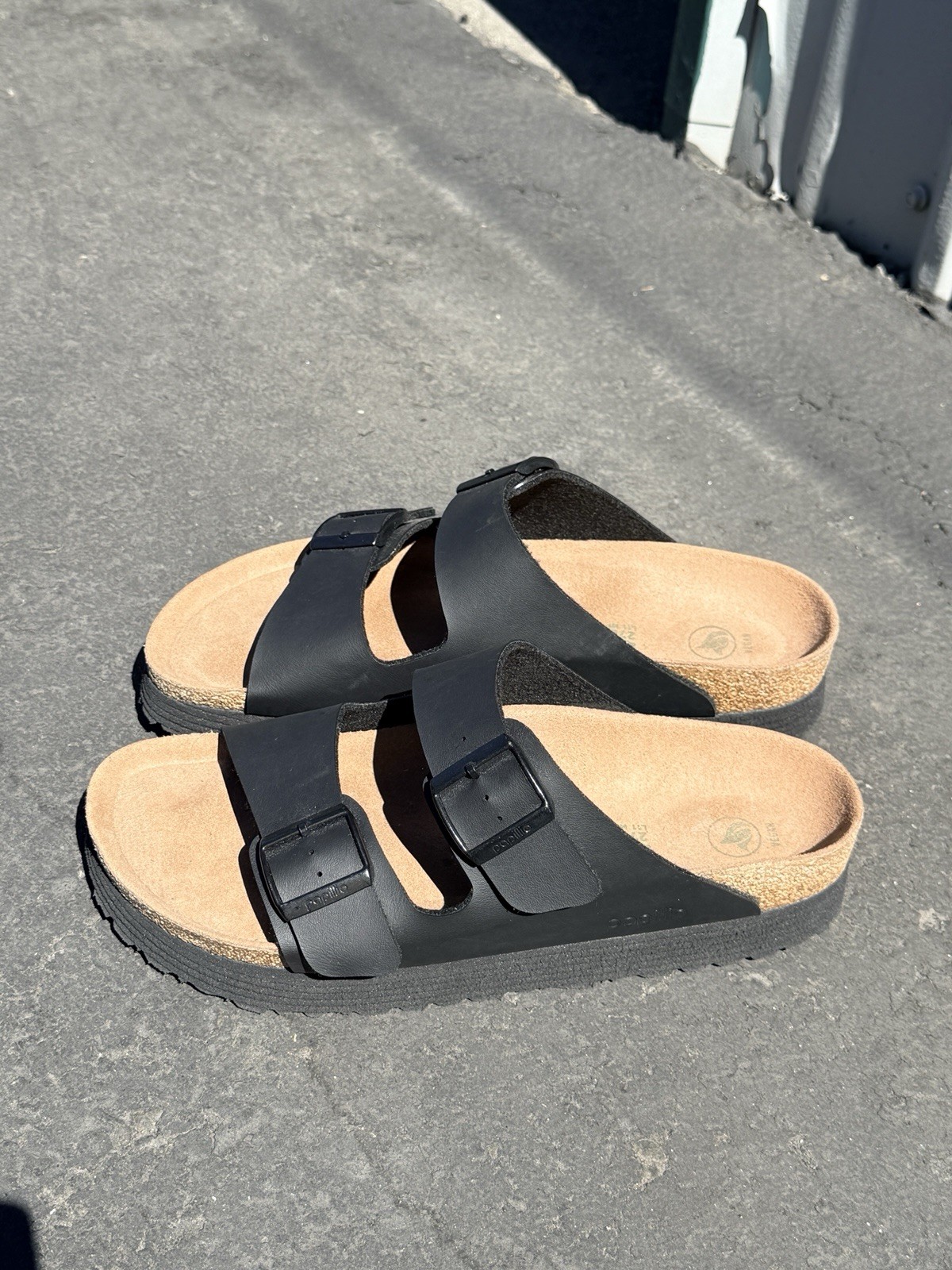 Birkenstock Papillio Arizona Flex Vegan Leather Platform Sandals Size 11/42