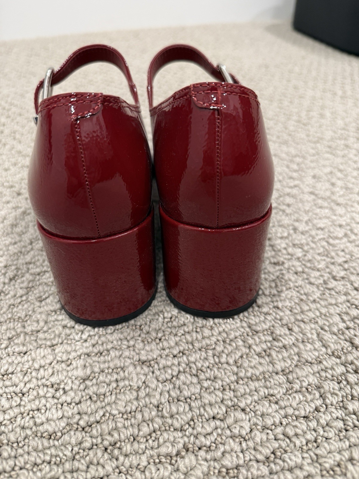 Steve Madden Lisbon Red Patent Mary Jane Platform Block Heel ~8