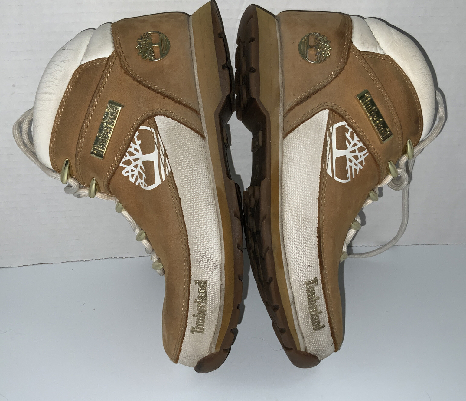 Timberland Boots Womens 7.5 Tan Euro Sprint Hiker Wheat White Gold Pre-owned
