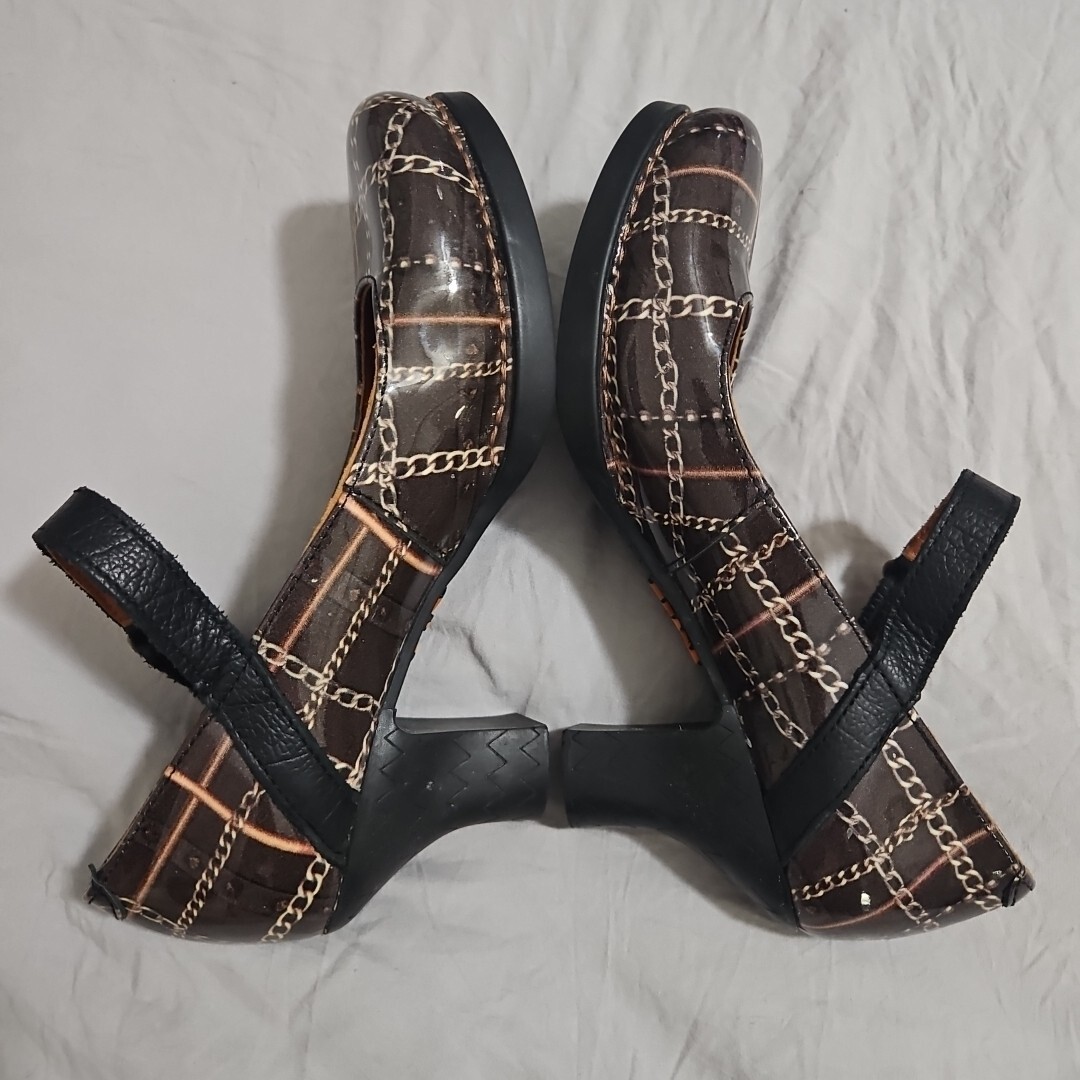 The Art Company Designer Mary Jane Printed Shoes Brown Chain Spain Size 36 US 6