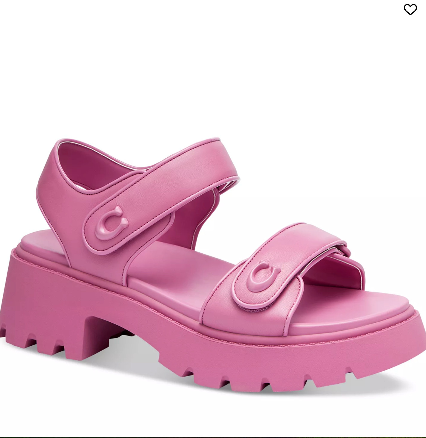 NIB! COACH Brynn Buckled Leather Platform Sandals 6.5 FUCHSIA