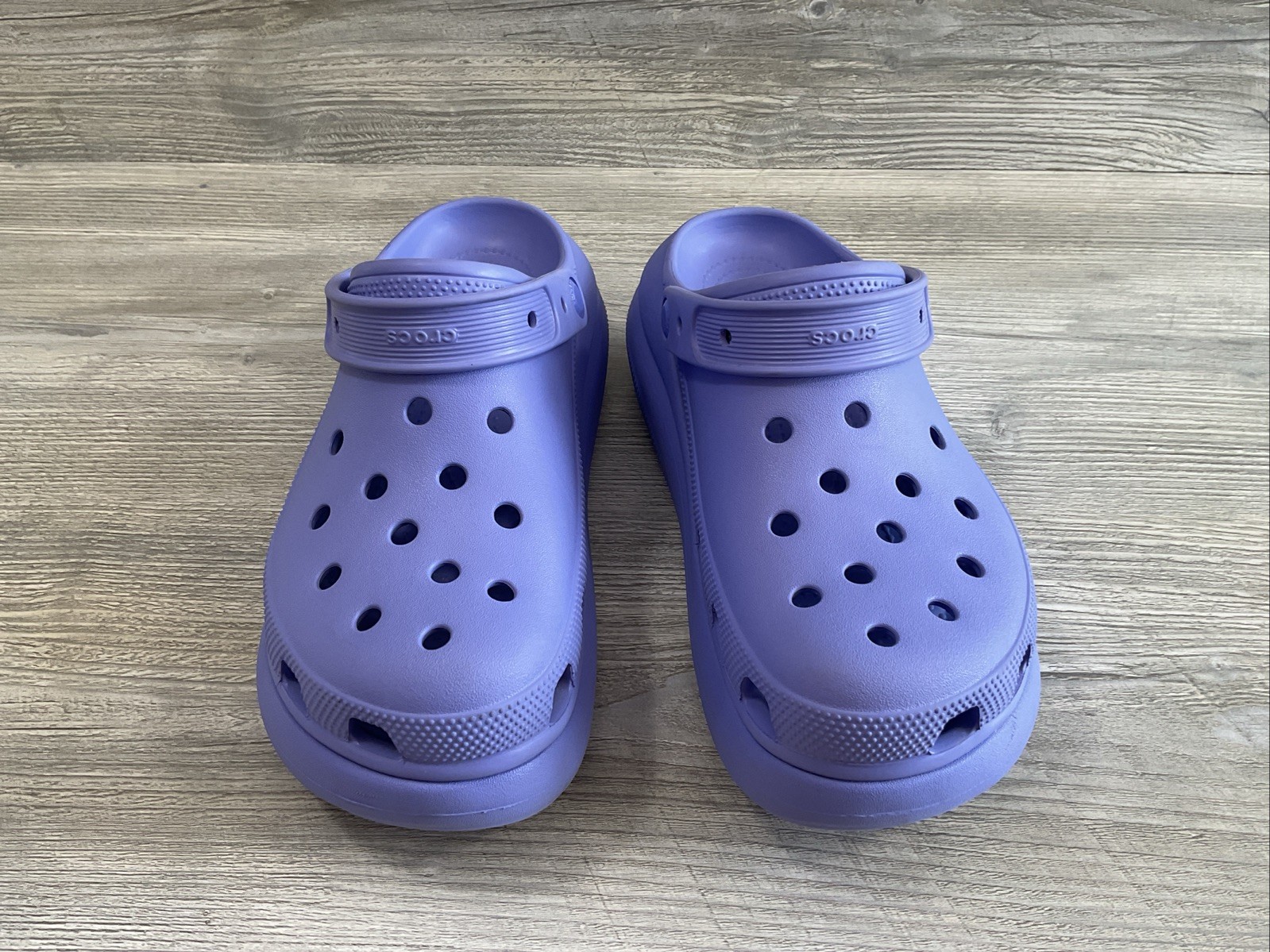 Crocs Womens Classic Crush Platform Chunky Purple lavender Clog 207521 Size 10