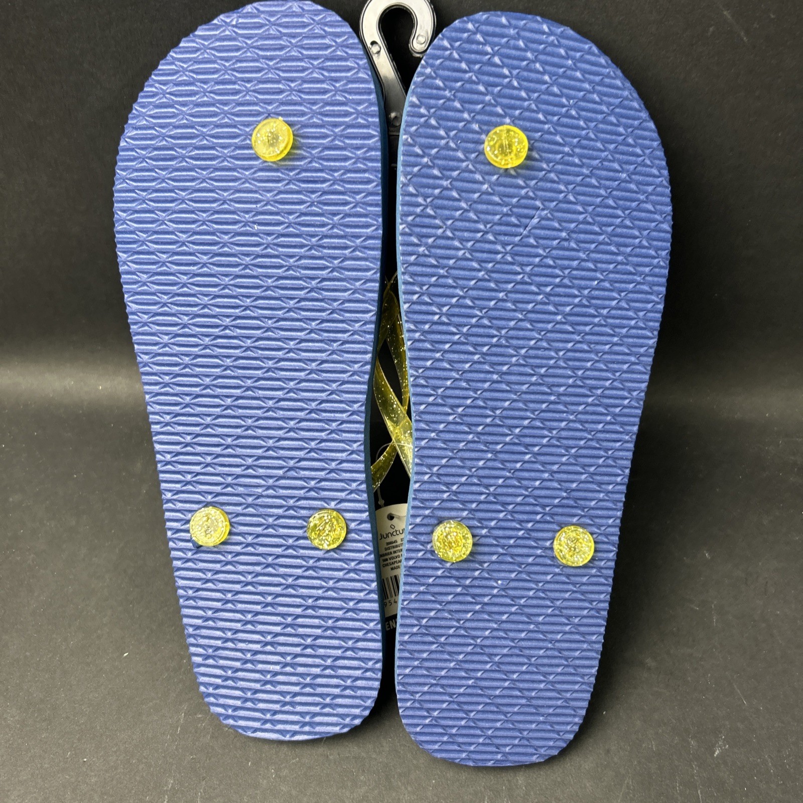 Juncture Women M 7/8 Tropical Lemons Yellow Strap Flip Flops