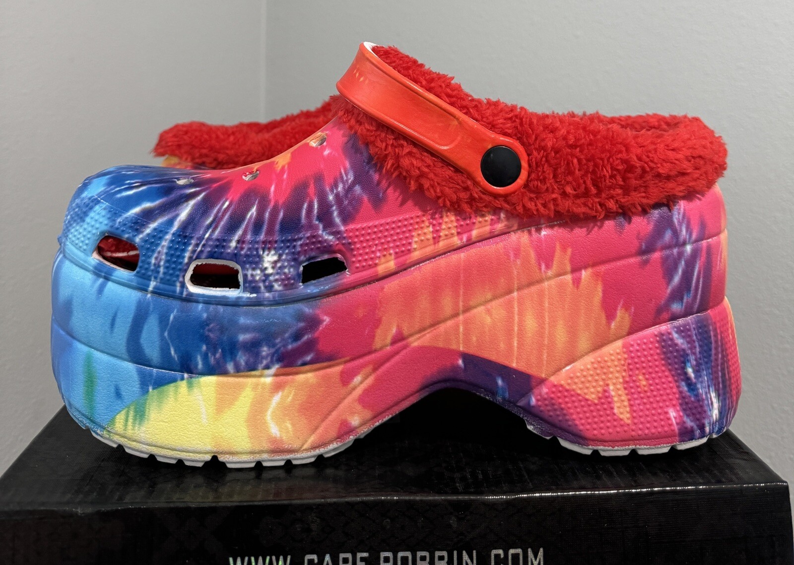 CAPE ROBBIN Chunky Platform Clogs Tie Dye Fur Lined Size 10 NEW BM7062