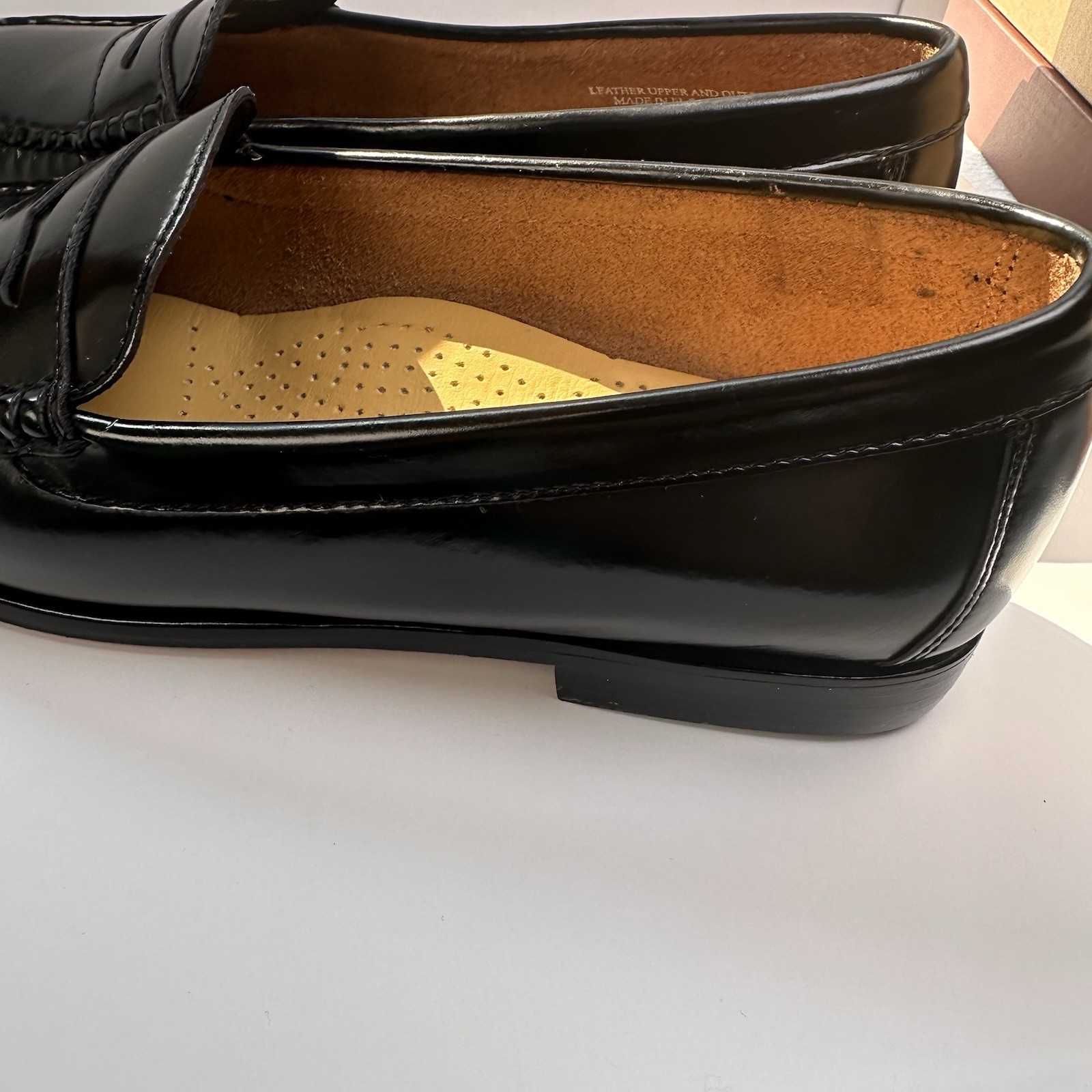 GH Bass Weejuns Penny Loafers Black Leather Shoes Womens Size 8.5 W 4005-001 NIB