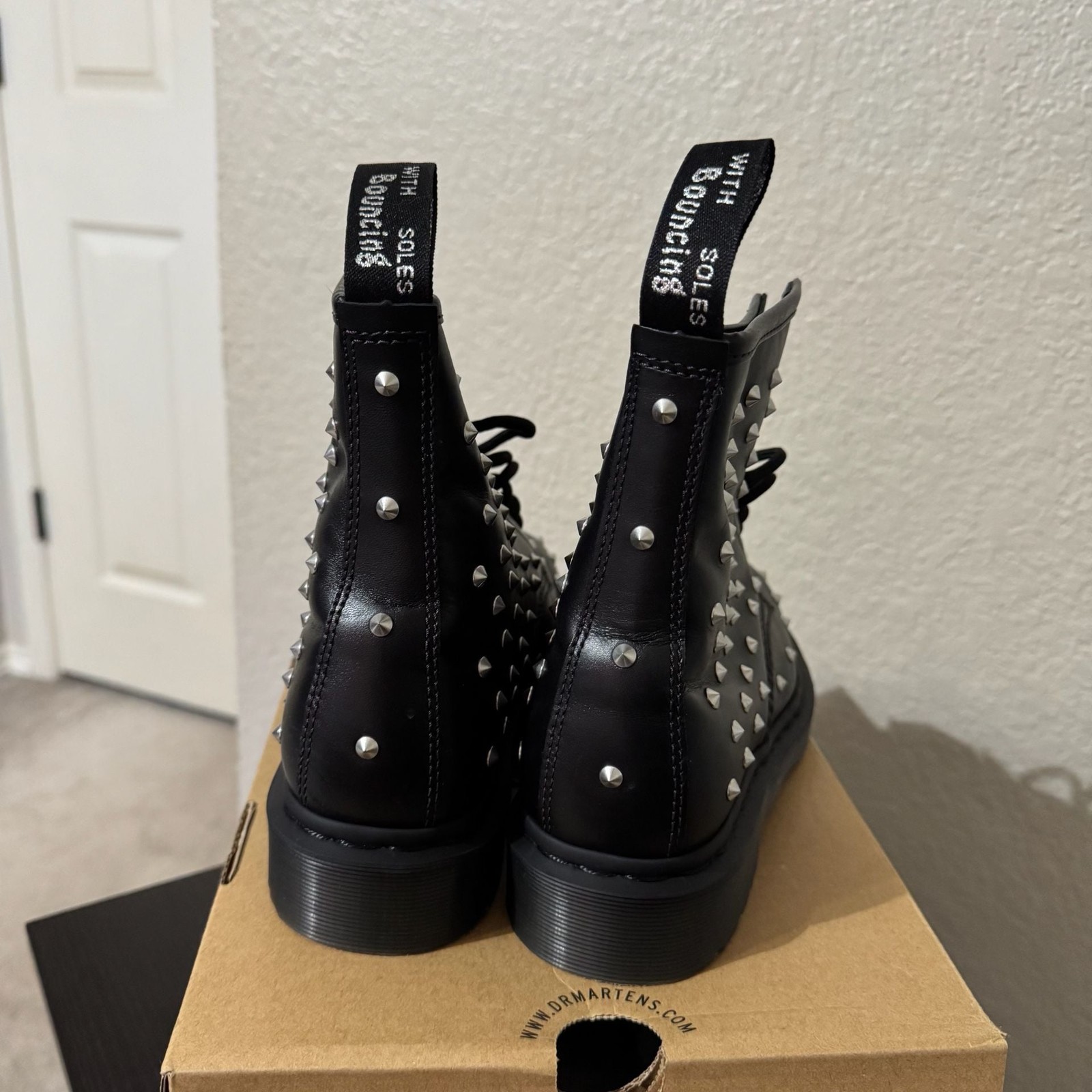 Dr. Martens 1460 Stud Wanama Leather Lace Up Boots