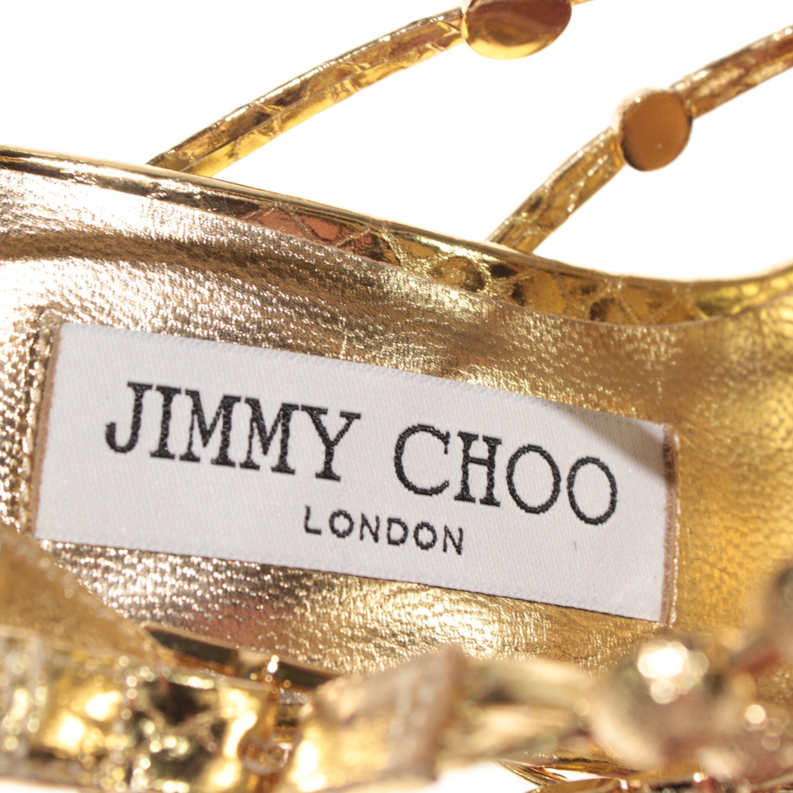 Jimmy Choo NWB Felice 95 Heeled Sandals Size 36.5 (US 6.5) in Gold Leather
