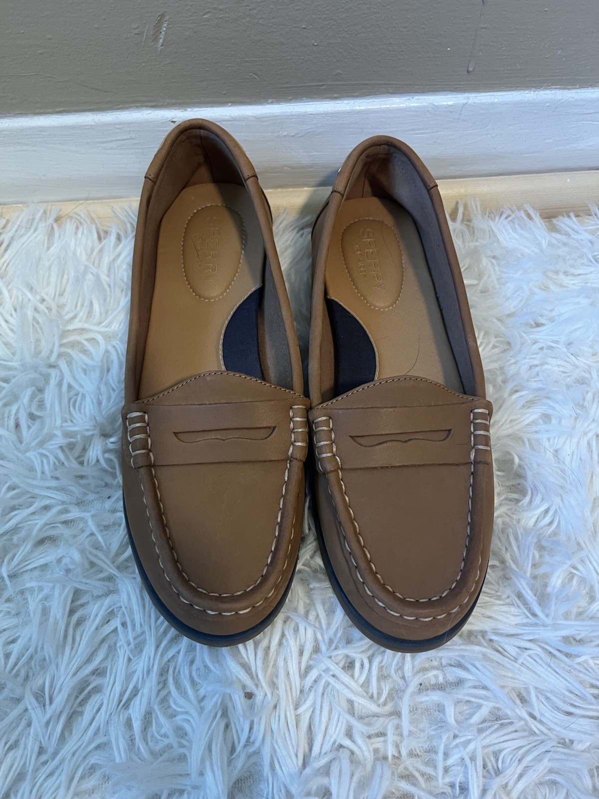 Sperry Women’s Authentic Slip-On Loafers size 5.5 in Tan Smooth