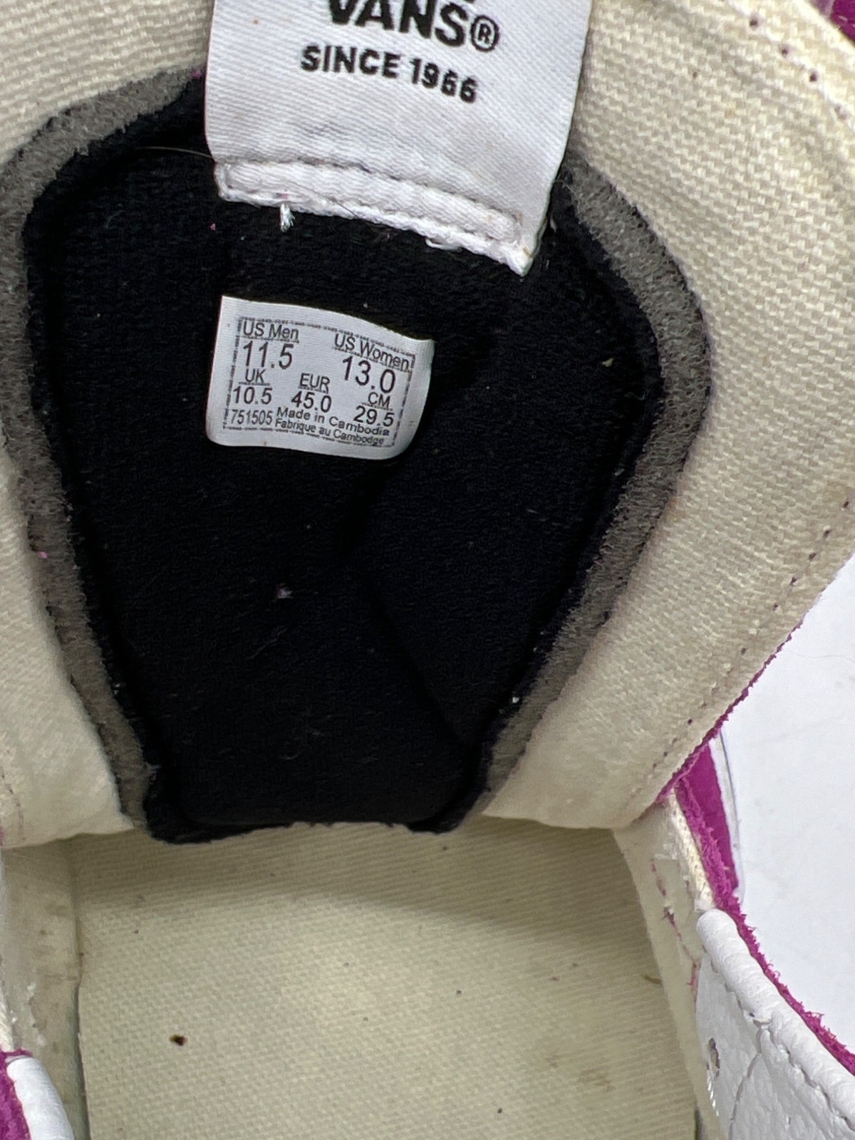 Vans Off The Wall SK8-HI Street Style Sneakers Unisex M11.5 / W13