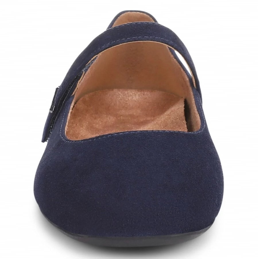 VIONIC Women Alameda Mary Jane Flat , Navy Suede (NEW)