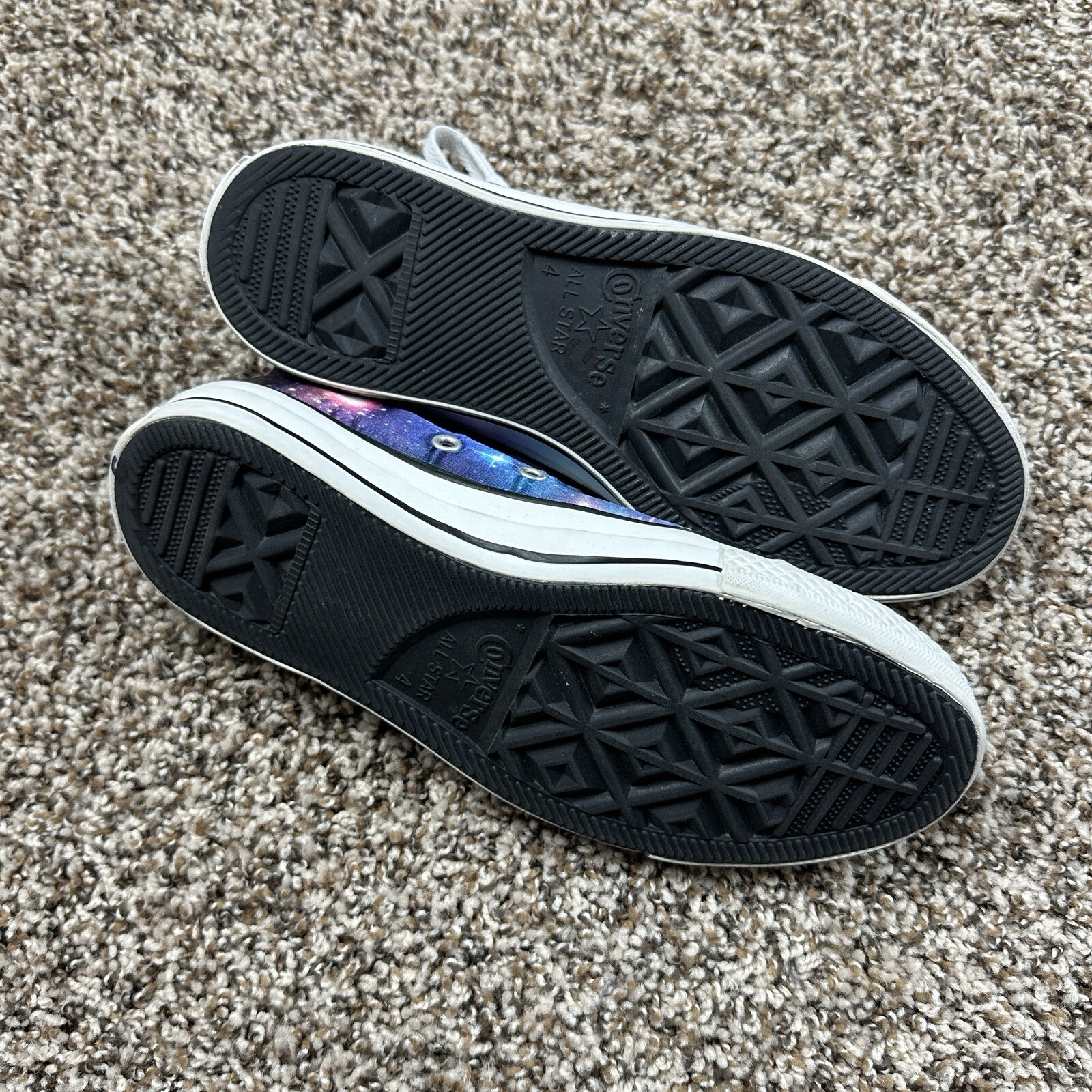 Converse All Star Low Top Satin Galaxy Womens (6) Mens (4) Purple Blue Sneaker