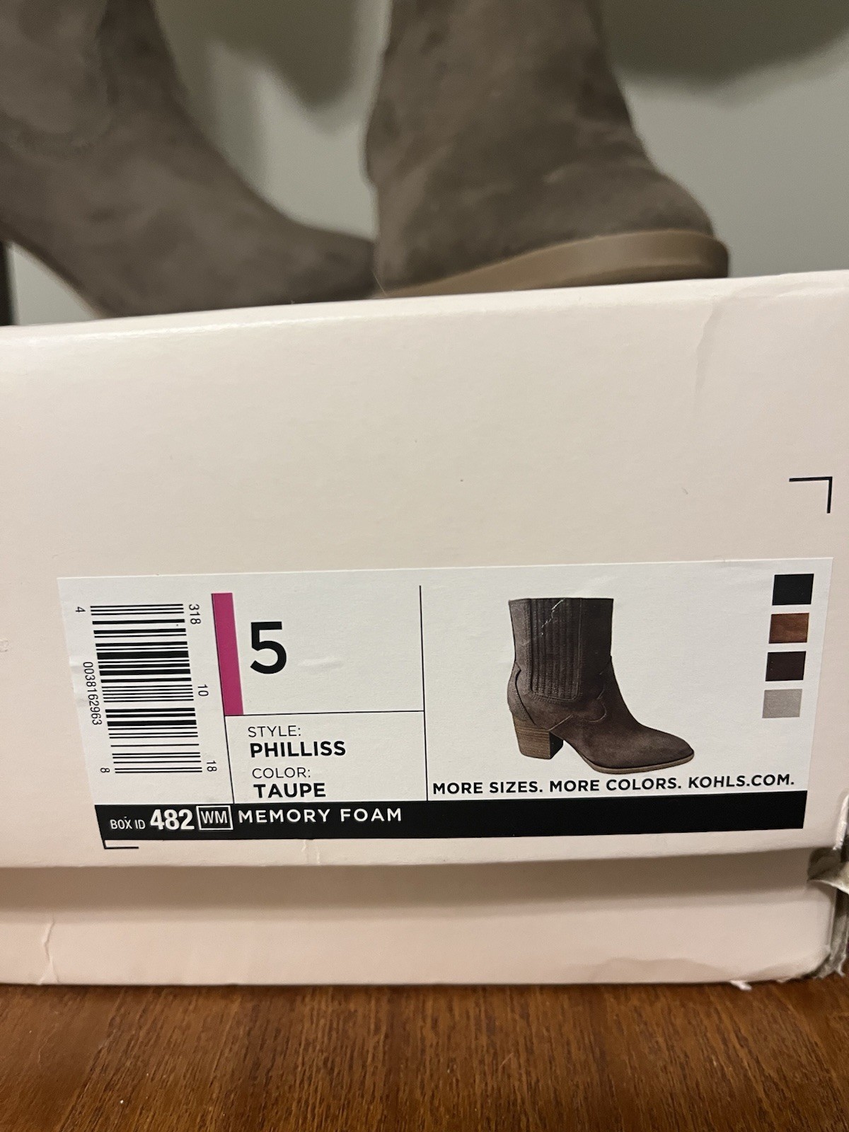 LC Lauren Conrad Philliss Taupe Faux Suede Pointed Toe Zip Bootie Memory Foam 5