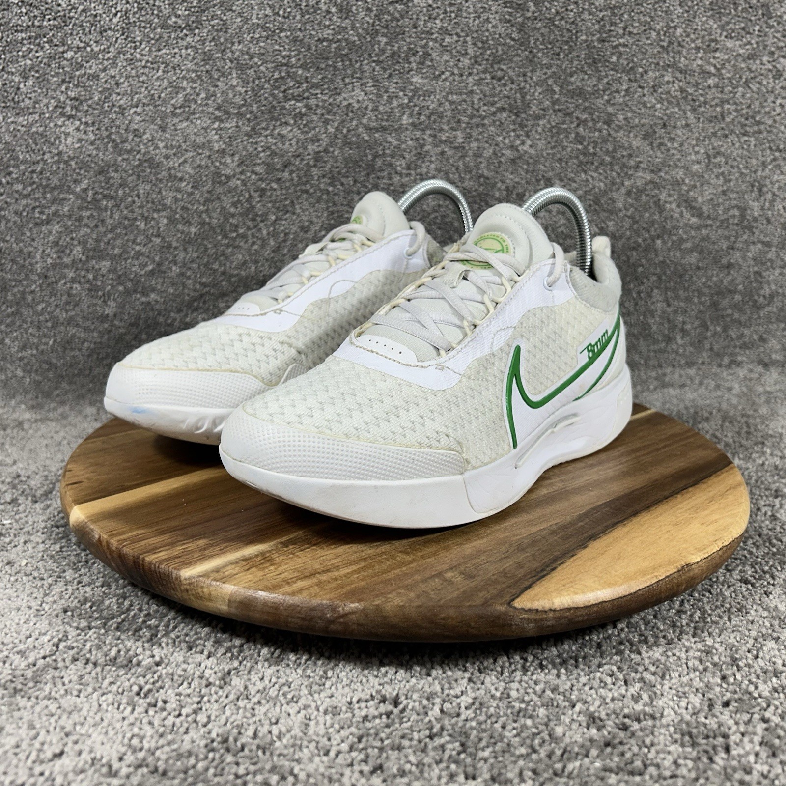 Nike Court Air Zoom Pro 8mm DV3285-103 Women’s Size 7.5 White Green Shoes Used