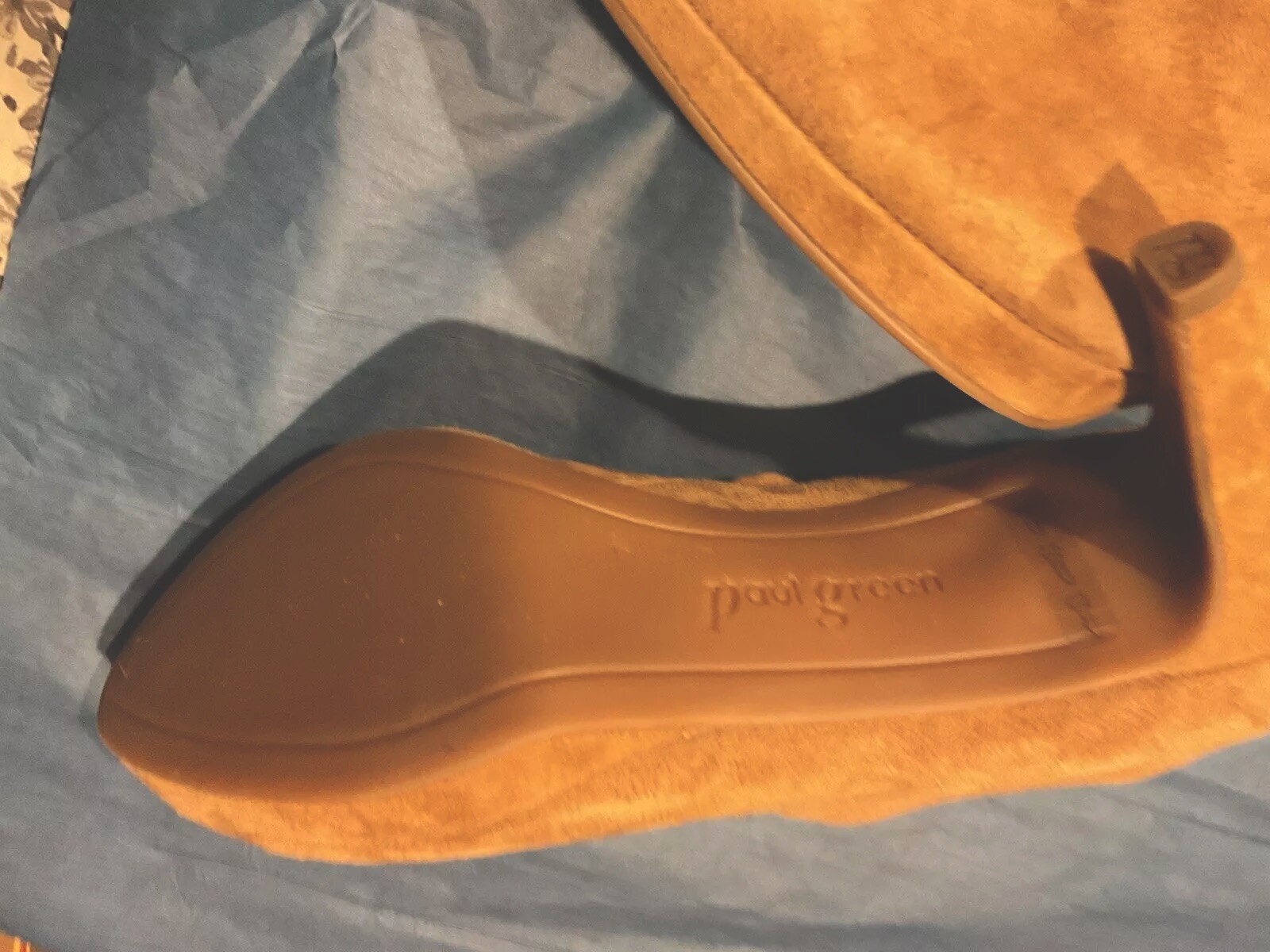 Paul Green Elle women Tan Suede sz 9.5 (US) sz7(UK) new shoe 3.25 in heel