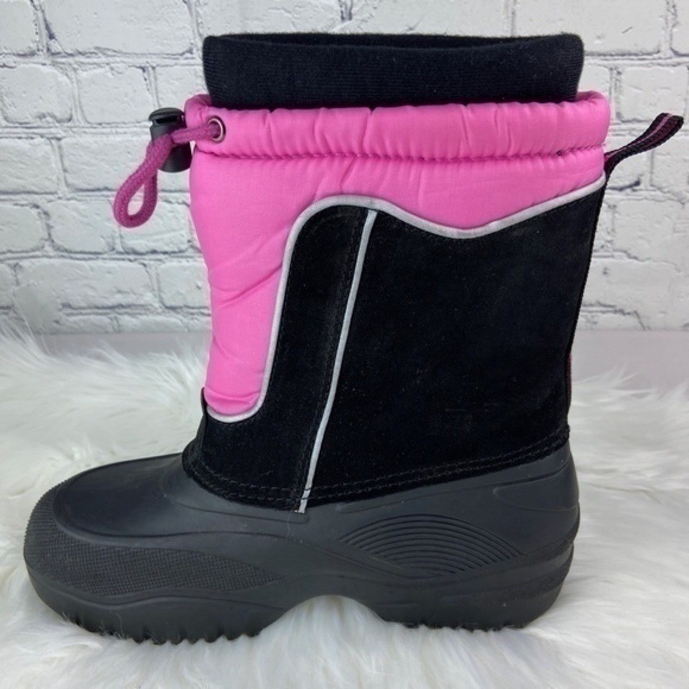 Totes Jeanie Winter Snow Boots Black Pink Size 6