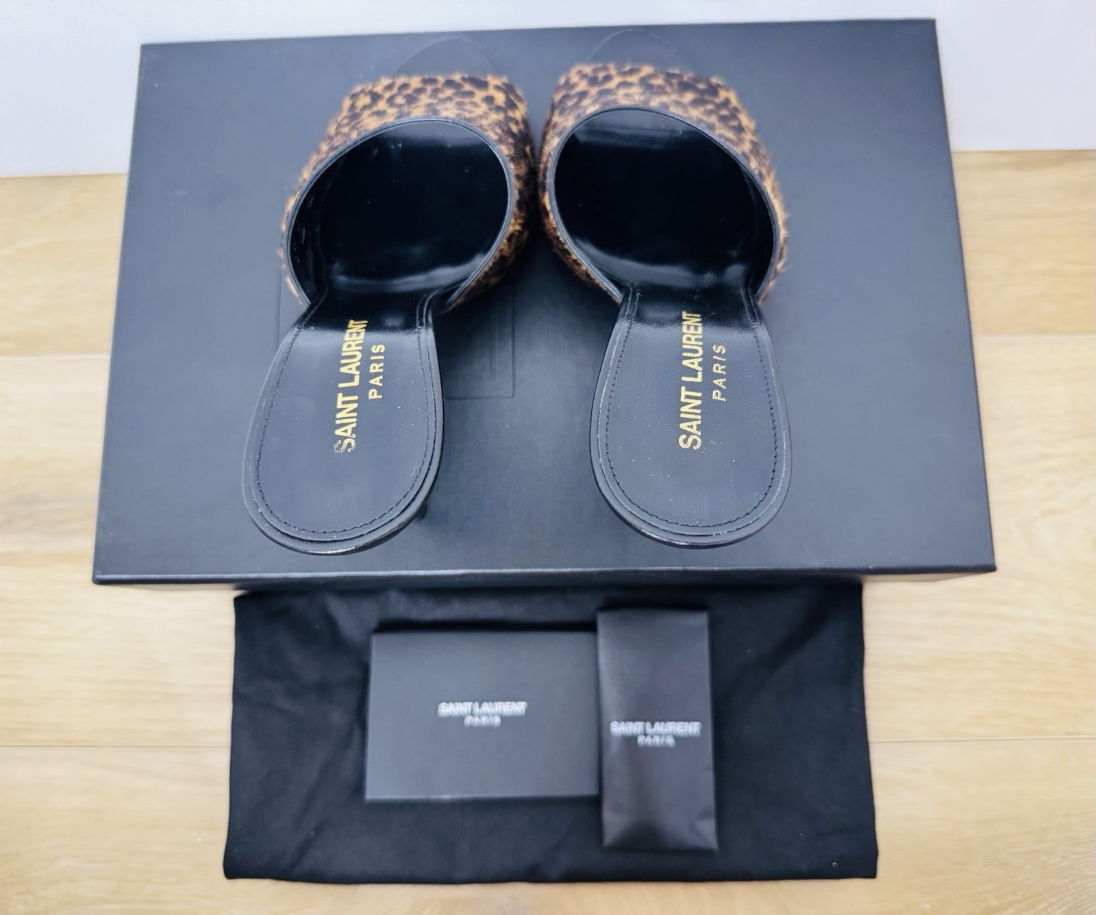 Saint Laurent YSL Heels Manto Naturale Calf Hair Leopard Shoes 36 EU Size 6