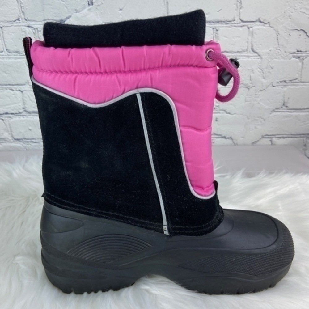Totes Jeanie Winter Snow Boots Black Pink Size 6