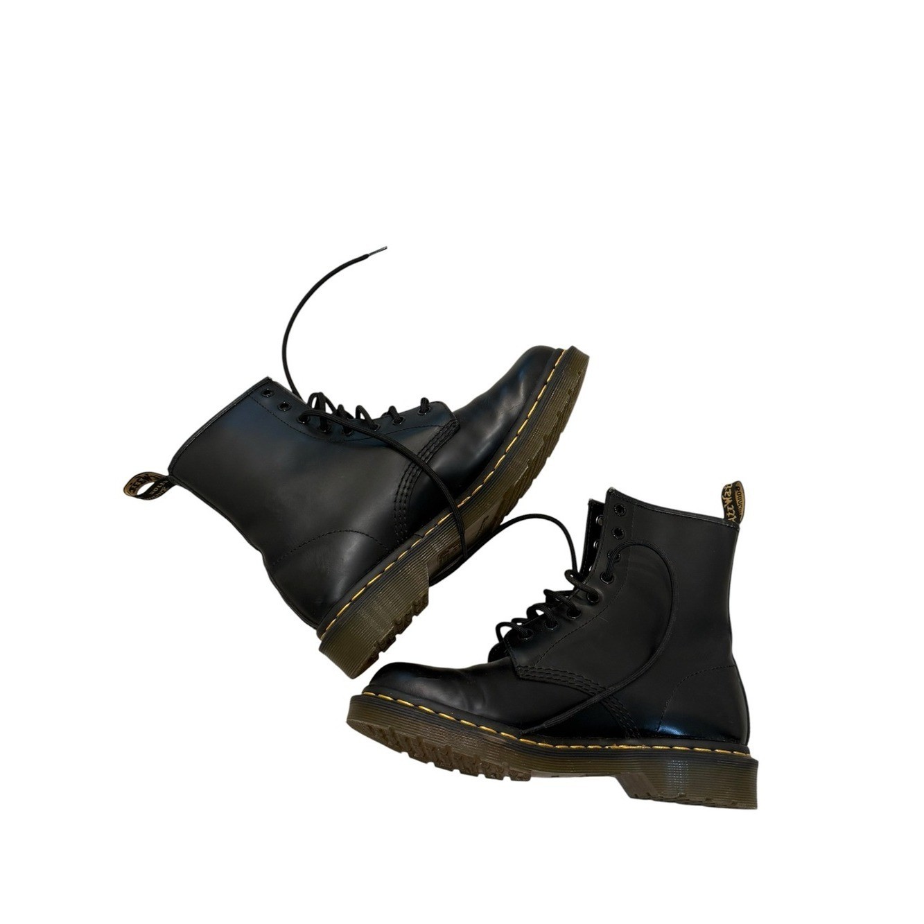 Dr. Martens 1460 Smooth Leather Lace Up 8 Eye Combat Boots Black Womens