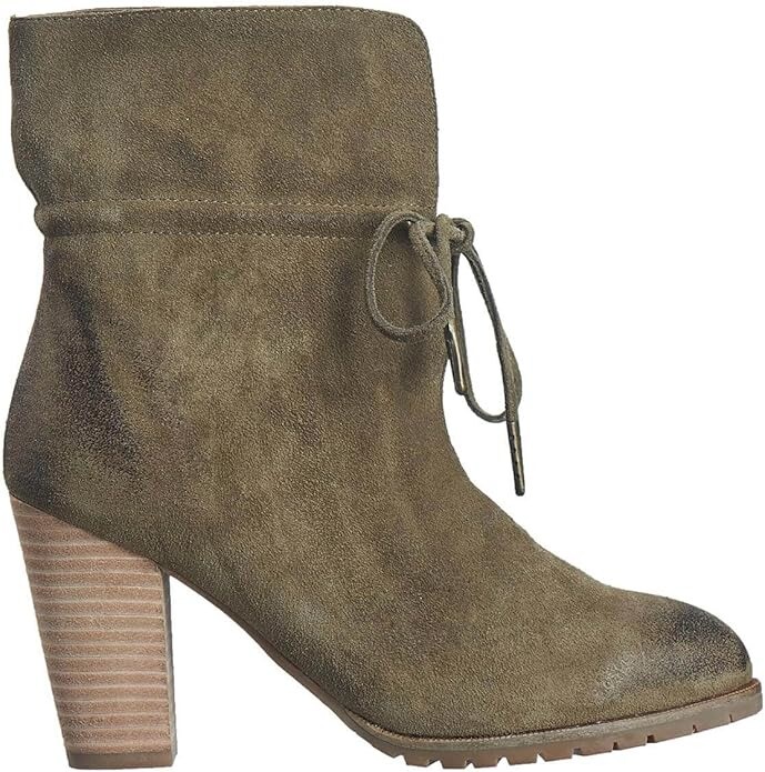 Antelope 613 Size EU 40 M (US 9-9.5) Women’s Suede Pull-Tie Western Boots Khaki