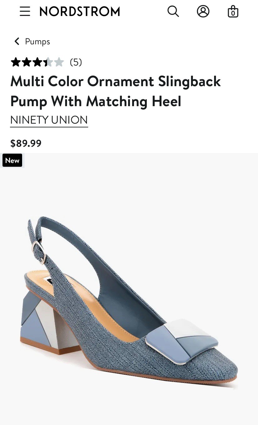 Ninety Union Sally Slingback Block Heel in Denim Blue (Size 10)