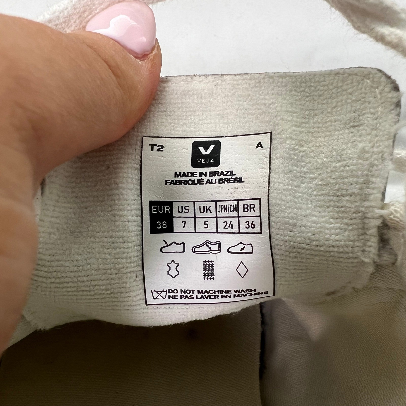 Veja Esplar Leather Low Top Sneakers White Pierre Suede Logo Womens 7 38