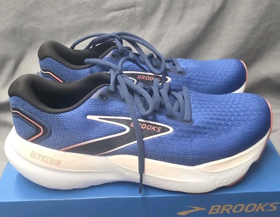 Brooks Glycerin GTS 21 Running Shoes Blue Pink Women Size 8 NWB