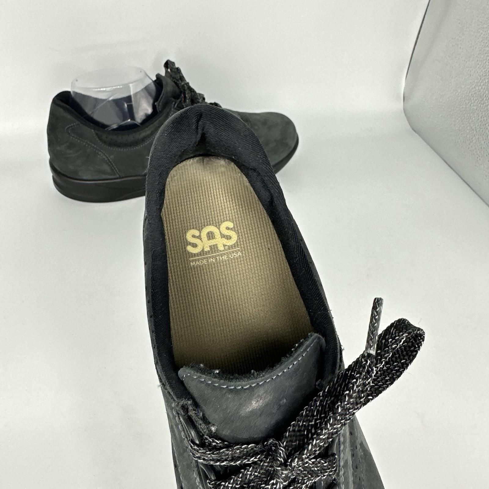 SAS-Walk Easy Nero Black Nubuck Leather Walking Shoes Women 10 N