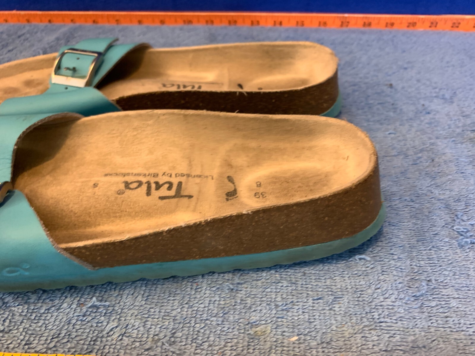 Tula By Birkenstock Madrid Slip On Sandals Slides Turquoise / Blue Size 39 us 8