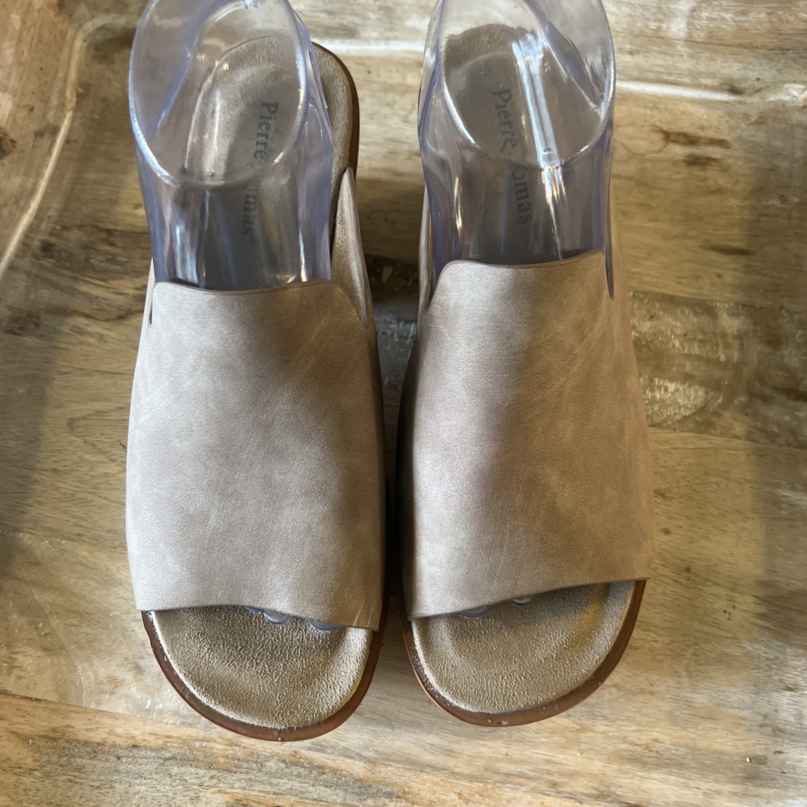 Pierre Dumas Clue 5-Women’s Heeled Platform Slip-On, Beige Size 9
