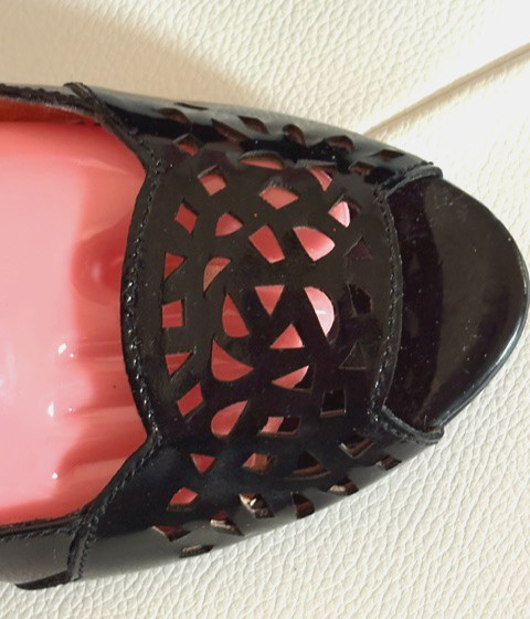 JG Evaluna Black Leather Top Shoes Open Toe Size 7.5