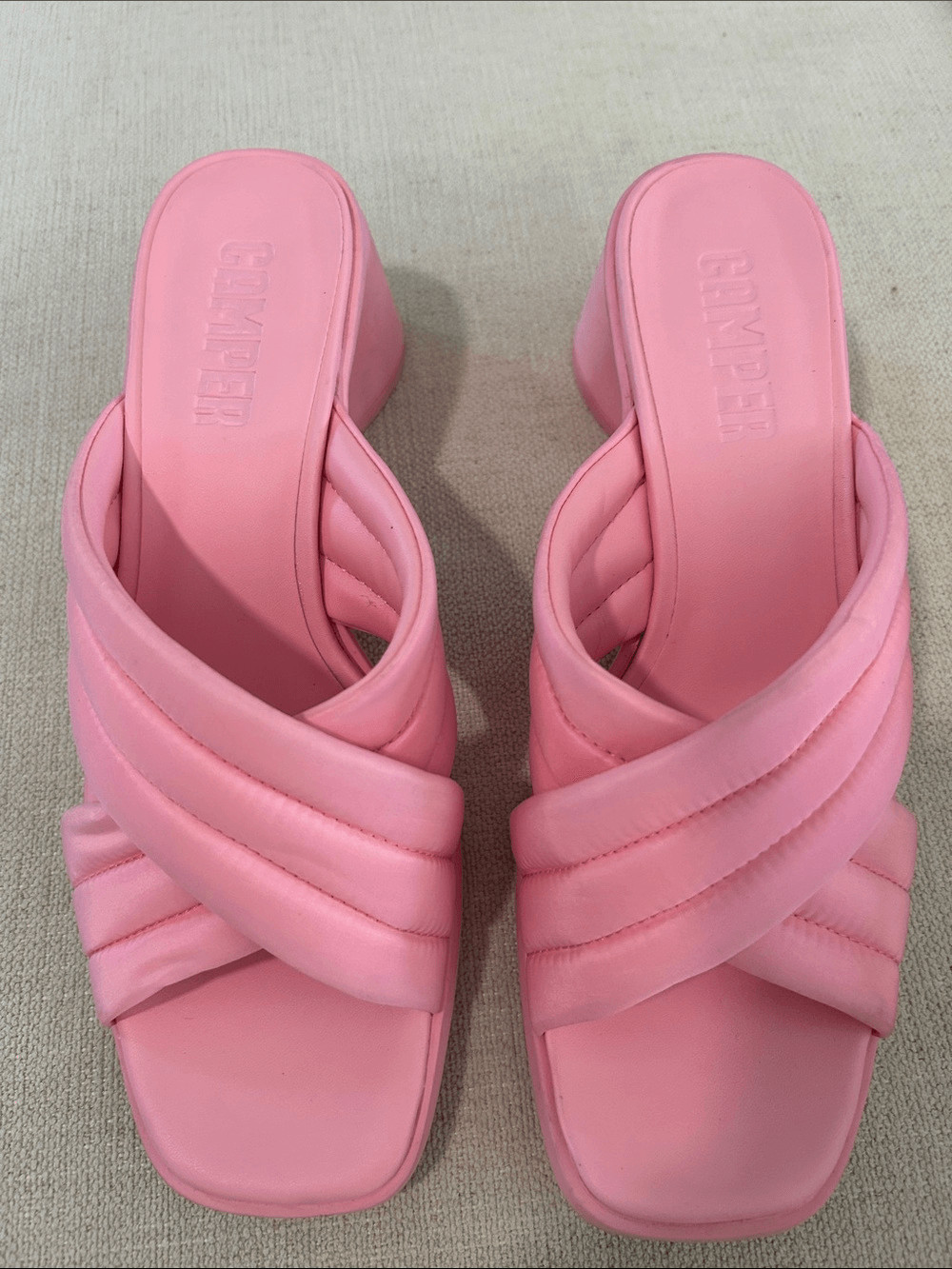 CAMPER Kiara Pink Textile Cross-strap Sandals, Size EU40/US9, NWT No box display
