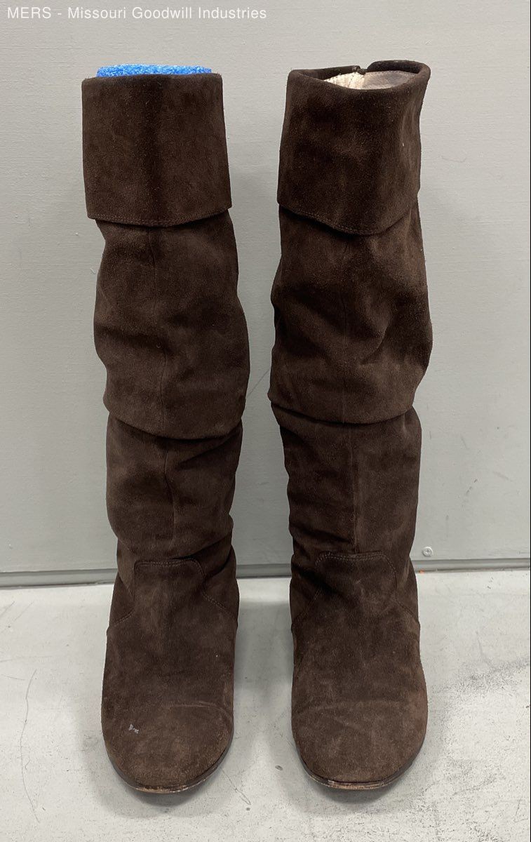 Johnston & Murphy Dark Brown Suede Slouch Tall Buckle Boots Women’s Size 8.5
