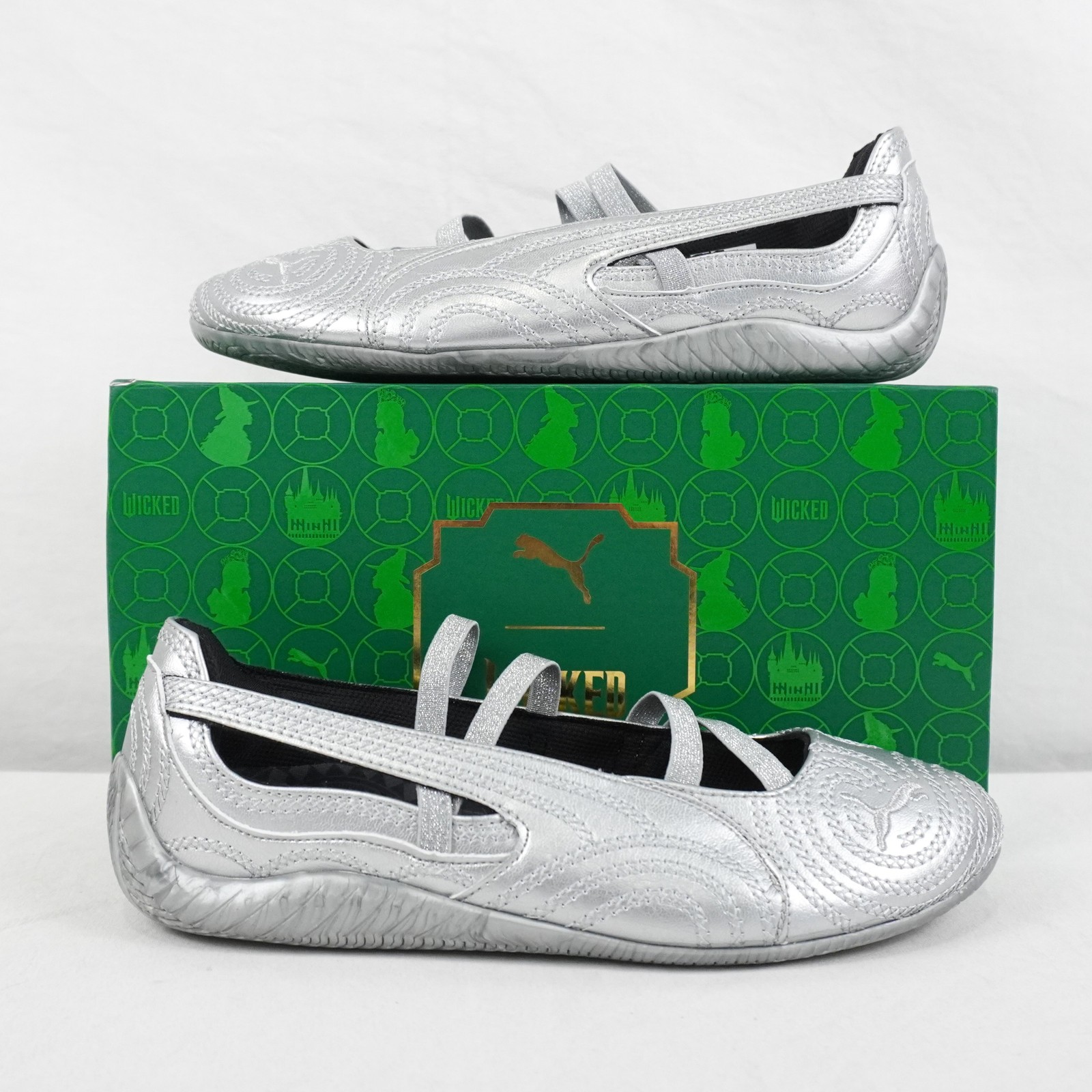 PUMA x WICKED Speedcat Ballet Slipper Flats In Silver- Women’s Size 9 (40713501)