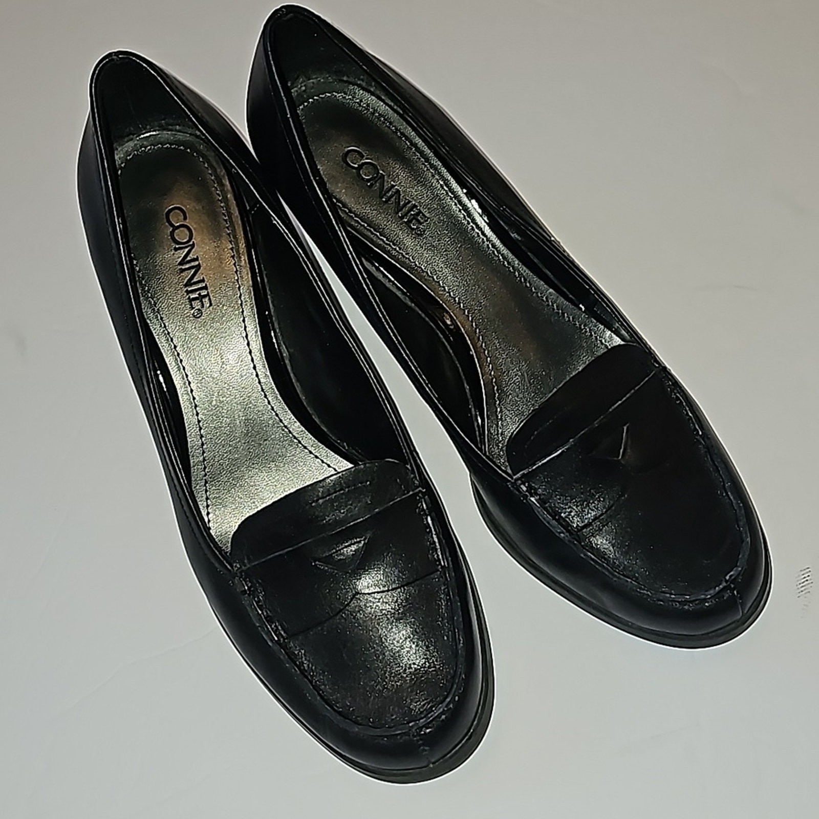 Vtg Connie Pennywise Oxford Heels Womens Sz 9 Black Academia Librarian VGC