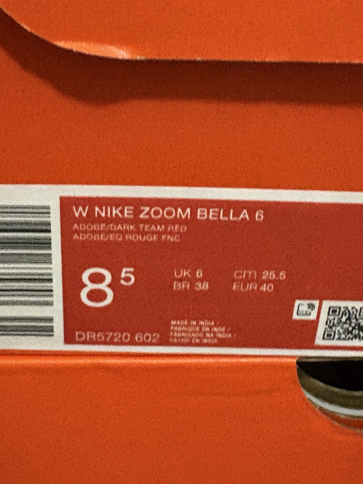 New Nike Zoom Bella Adobe Red White Size 8.5 Womens Sneakers NIB Shoe