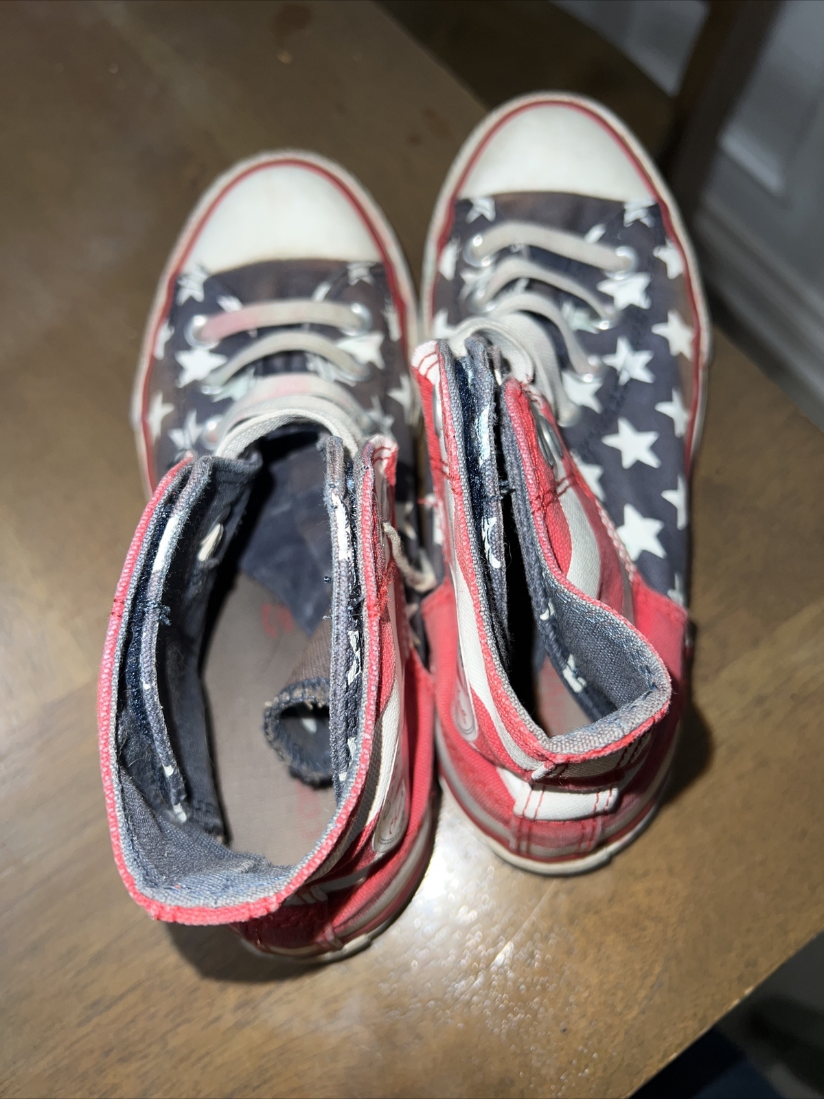 Converse 622366F American Flag Hook And Loop Junior 4 High Top!