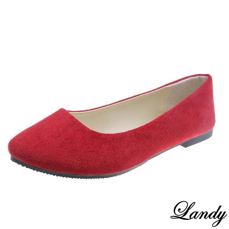 Womens Flat Suede Ballet Ballerina Bridal Slip On Casual Pumps Shoes Oversize