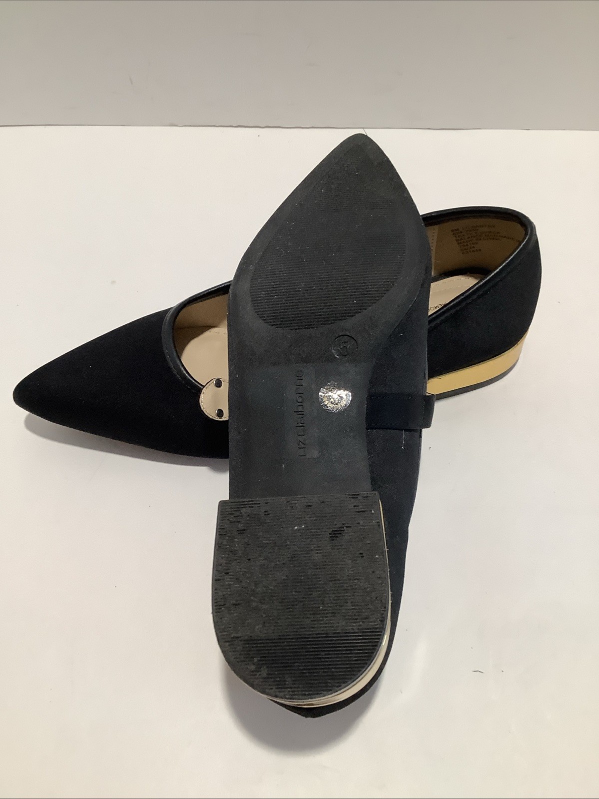 Liz Claiborne Santry Womens Sz. 5M Pointed Toe Textile Mary Jane Low Heel, Exc